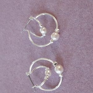 Pearl hoop earrings